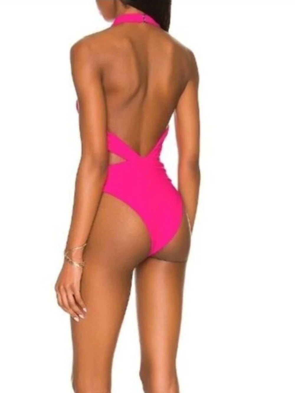 lovewave The Christensen One Piece Cut Out Swimsuit in Hot Pink Size Medium NWT
